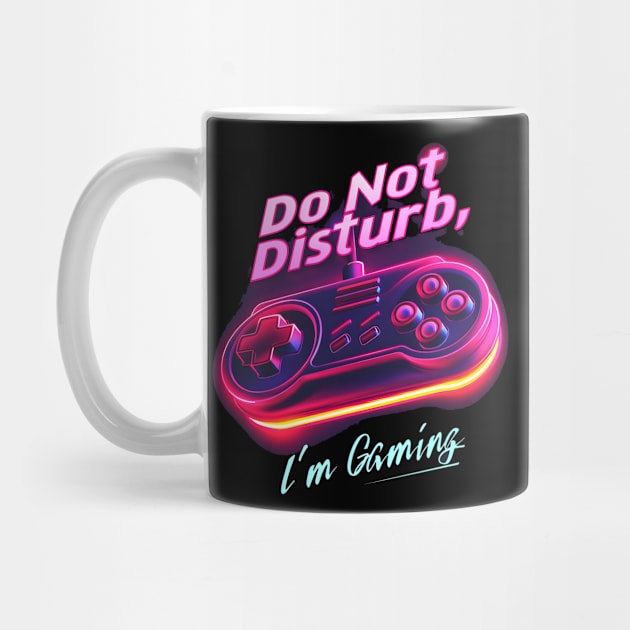 Neon Glow 'Do Not Disturb, I'm Gaming' Controller Design by AIHRGDesign